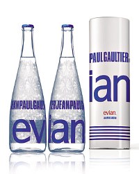 Новый дизайн бутылки минеральной воды Evian от Жана Поля Готье